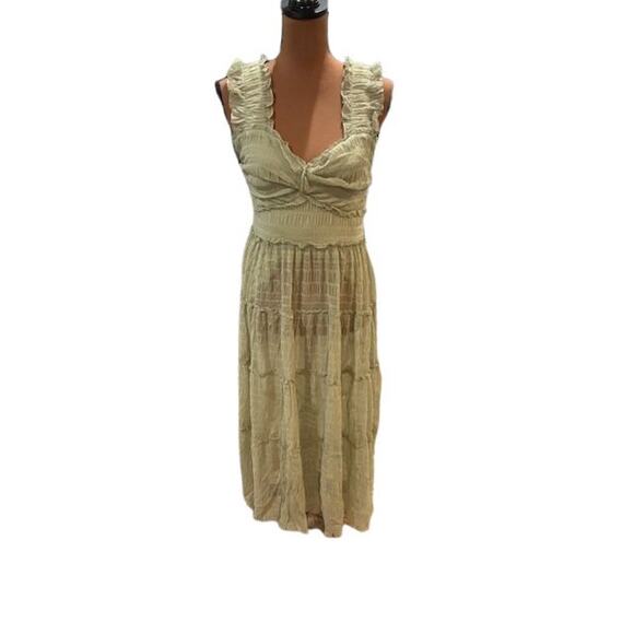 Max Studio Dresses & Skirts - Max Studio London Mesh Tiered Sleeveless Maxi Dress in Eucalyptus – Size Medium